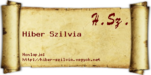 Hiber Szilvia névjegykártya